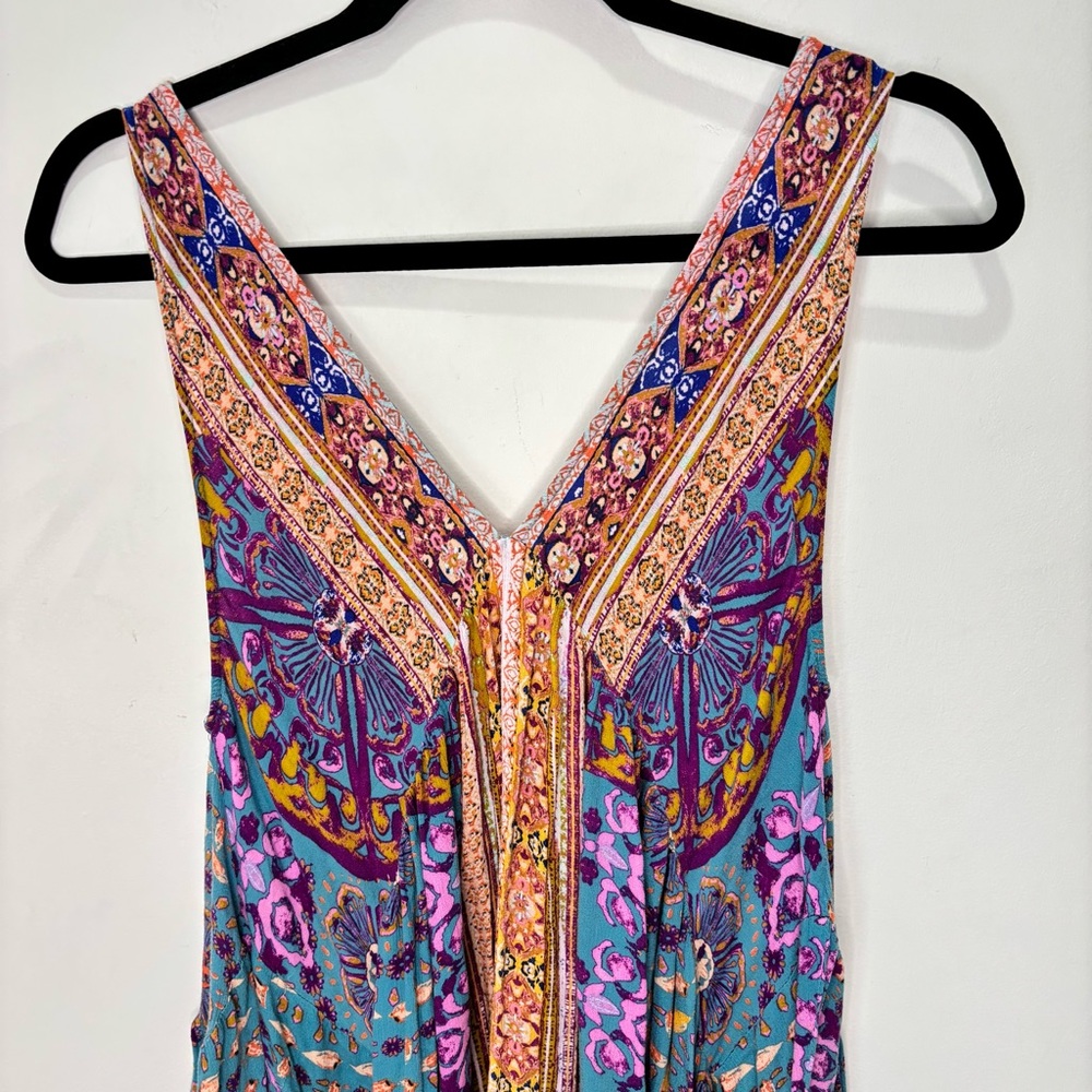 Free People Patchwork Floral Boho Fairy Tunic Top Beach Cottagecore Small-Medium - Picture 10 of 16